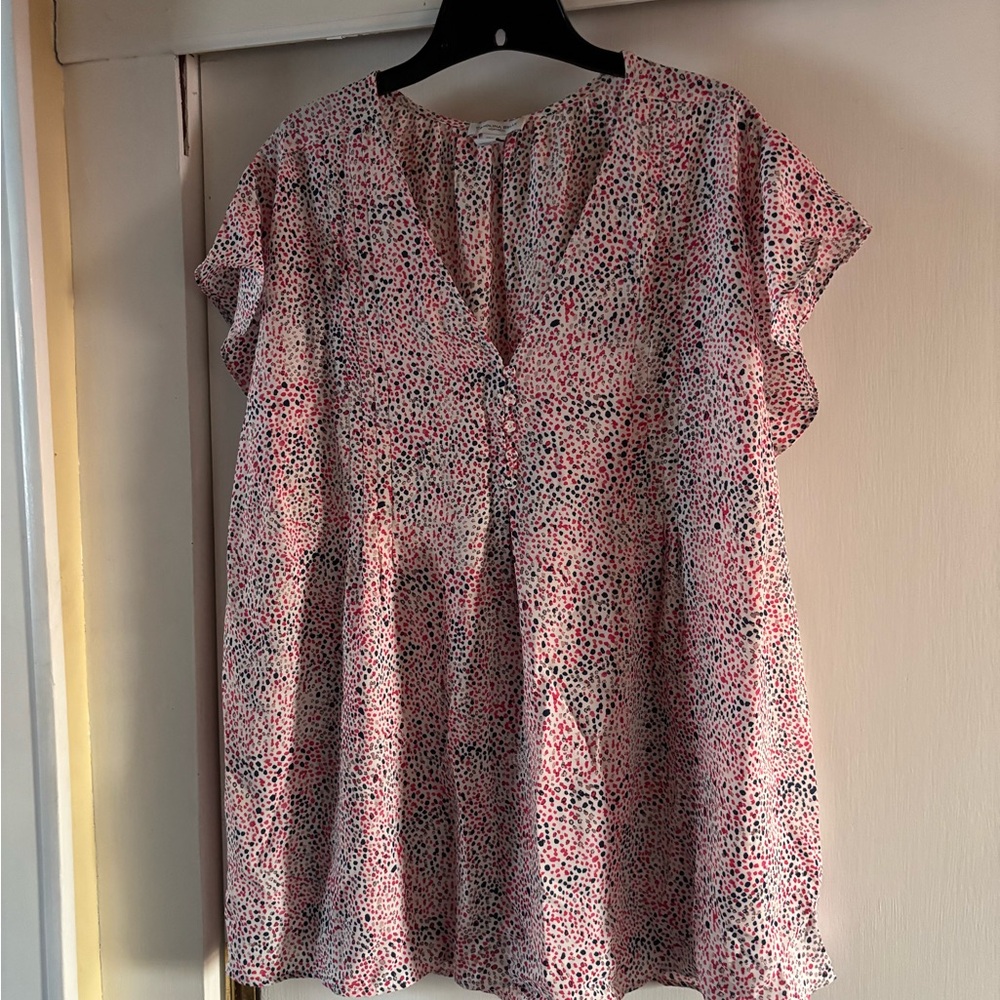 Carolina Belle Pink and Black Speckled Blouse